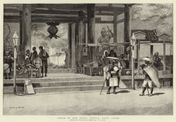 Porch of the Ikuta Temple, Kobe, Japan